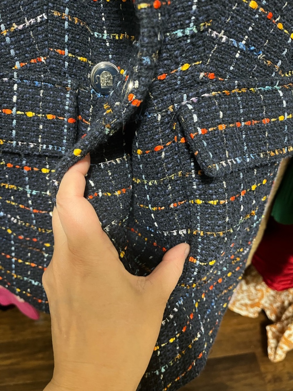 Veronica Beard Rumer Dickey Jacket Multicolor Tweed Blazer 0 *read description* - Picture 12 of 12